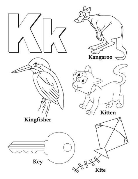 My A to Z Coloring Book Letter K coloring page Letter K Crafts, Coloring Worksheets For Kindergarten, Coloring Letters, The Letter K, Abc Coloring Pages, Preschool Coloring Pages, Alphabet Worksheets Preschool, Abc Coloring, Alphabet Crafts