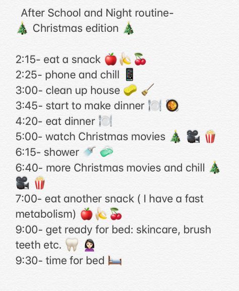 Christmas After School Routine, Christmas Morning Routine List, Christmas Eve Day Routine, Christmas Routine, School Night Routine, Good Apps For Iphone, Morning Routines List, Morning Schedule, Good Apps