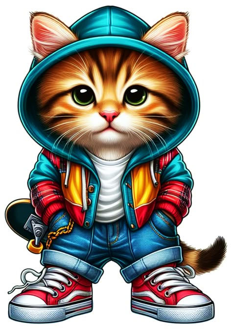 Tshirt Sticker Design, Cartoon Designs, Png Design, Cat Png, Creative Birthday Gifts, Cute Cartoon Animals, Cover Art Design, Dope Cartoon Art, Street Art Graffiti