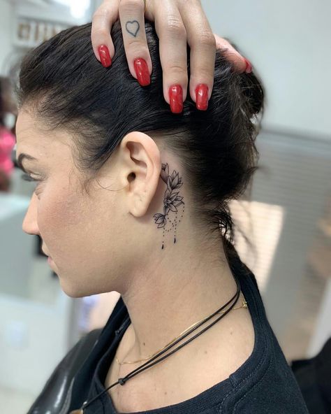 Behind The Ear Cover Up Tattoo, Cover Up Tattoo, Up Tattoos, Ear Tattoo, Behind Ear Tattoo, Small Tattoos, Cool Tattoos, Tatting, Tattoos