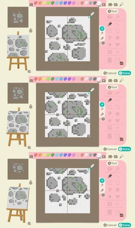 Acnh Paths Designs Pixel, Animal Crossing Motif, Acnh Pixel Patterns, Motif Animal Crossing, Cottagecore Animal Crossing, Acnh Path, Motif Acnl, Animal Crossing Patterns, Acnh Patterns