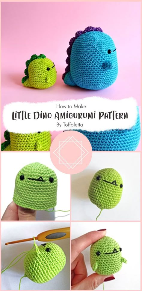 Crochet Dinosaur Pattern Free, Crochet Project Free, Crochet Dinosaur Patterns, Quick Crochet Projects, Easy Crochet Animals, Confection Au Crochet, Quick Crochet Patterns, Crochet Dinosaur, Crochet Keychain Pattern