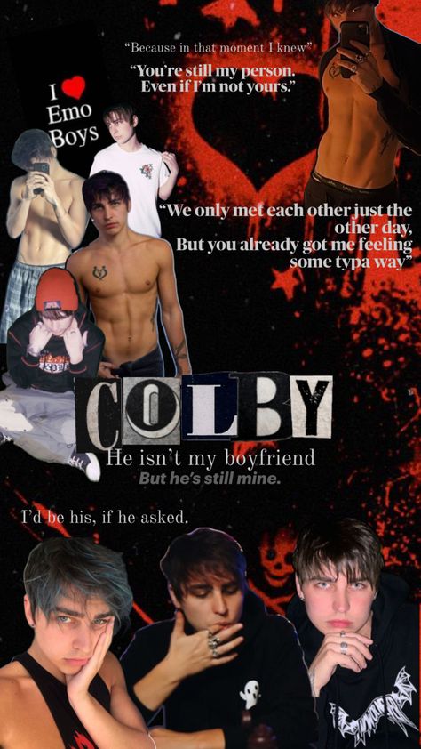 Colby Brock collage wallpaper Emo Aesthetic Wallpaper, Colby Brock Snapchat, Paranormal Aesthetic, Hot Emo Guy, Cute Emo Guys, Sam And Colby Fanfiction, Colby Cheese, Damon Salvatore Vampire Diaries, Emo Aesthetic