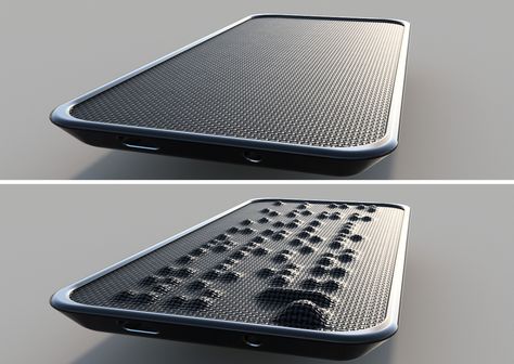 Touchscreen? How about Braillescreen! | Yanko Design Touchscreen Design, Blind Design, Tactile Design, Cmf Design, Food Art Photography, Pc Table, Maker Project, Inclusive Design, Devices Design