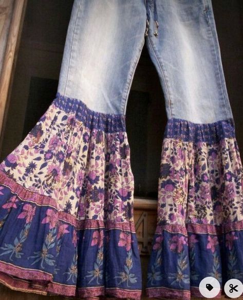 Diy Pants, Upcycle Clothes Diy, Baby Shoes Pattern, Shoes Pattern, Estilo Hippie, Stil Boho, Mode Boho, Denim Crafts, Upcycled Fashion