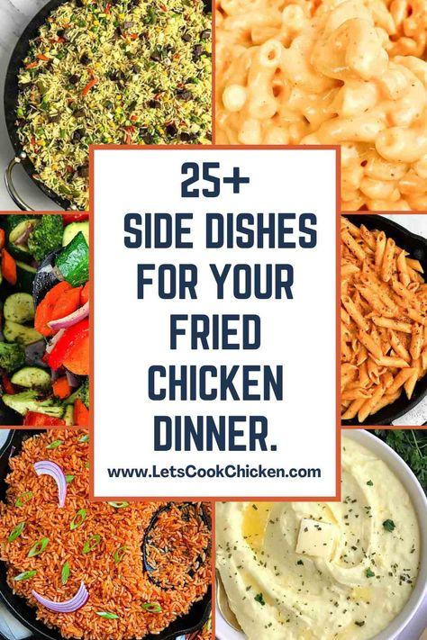 25 Side dishes for fried chicken Chicken Finger Side Dishes, Chicken Fried Steak Sides Dishes, What To Make With Fried Chicken, Breaded Chicken Sides, Side Dishes Fried Chicken, Chicken Leg Dinner Ideas Sides, Sides For Fried Chicken Dinner, Chicken Dinner Side Dishes, Fry Chicken Side Dishes