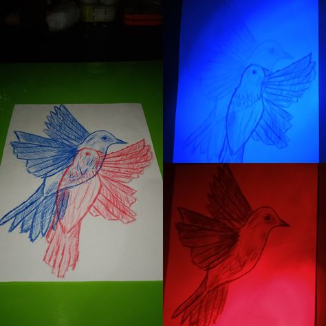 Blue Red 3d Art, 3d Drawing Red And Blue, Blue And Red Drawing 3d, Red And Blue Art Drawings, Red Blue Illustration, A3 Drawing Ideas, Red And Blue 3d Effect Drawing, 3d Red And Blue Art, Blue Red Drawing