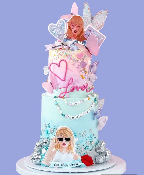 Whitney Sangprasit | Happy Monday!! Had to share an official pic of this one. 🪩💕🦋 All the pretty sprinkles on this cake, including the “Lover” medley, from… | Instagram Taylor Swift Birthday Cake Lover, Taylor Swift Birthday Party Cake, Lover Cake Taylor Swift, Taylor Swift Birthday Party Ideas Cake, Taylor Swift Lover Cake, Taylor Swift Birthday Cake Ideas, Taylor Swift Themed Cake, Taylor Swift Cake Ideas Birthday, Taylor Swift Cakes