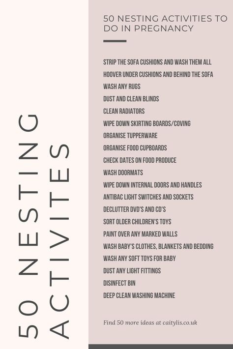 Got to that amazing stage in pregnancy where all you want to do is clean and sort?! Then there's a huge checklist of extras tasks you could get done before your baby arrives!  #Pregnancy #Nesting #Organisation #Checklist Nesting Checklist By Week, Pregnancy Nesting Checklist, Nesting To Do List, Nesting Checklist Before Baby, Nesting Party Tasks, Nesting Party Checklist, Nesting Checklist, Nesting Pregnancy, Nesting Party