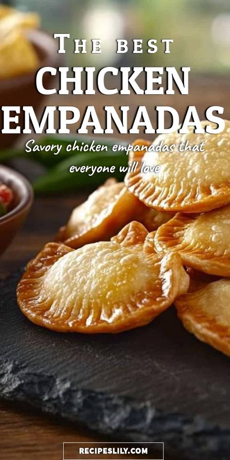 I can’t get enough of these savory chicken empanadas! Perfectly baked to golden perfection, they’re filled with juicy chicken and spices that will make everyone at the table ask for seconds. Perfect as a snack or a main course, these empanadas are sure to become a family favorite! Air Fryer Chicken Empanadas, Authentic Chicken Empanadas Recipe, Chicken And Cheese Empanadas Recipe, Empanadas Recipe Chicken, Chicken Empanadas Recipe Easy, Baked Empanadas Recipe, Empanada Filling Recipes, Empanadas Chicken, Chicken Empanadas Recipe