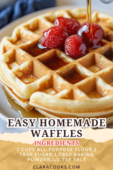 Easy Homemade Waffles Quick Easy Waffle Recipe, Easy Waffle Iron Recipes, How To Make Waffle Mix Recipe Easy, Waffles Easy Recipe, Easy Waffle Recipe From Scratch, Easy Fluffy Waffle Recipe, Waffles From Scratch Easy, Homemade Belgium Waffle Recipe, Quick And Easy Waffle Recipe