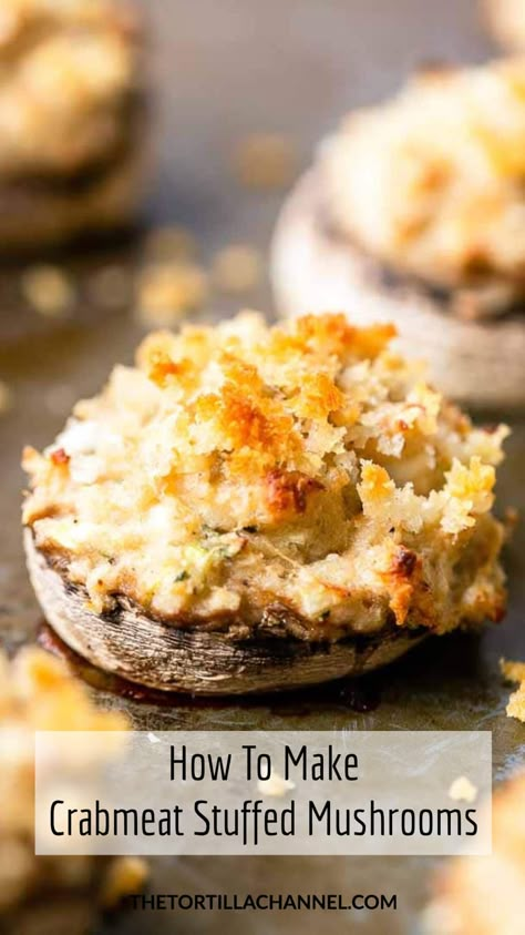 Meat Stuffed Mushrooms, Crabmeat Stuffed Mushrooms, Seafood Stuffed Mushrooms, Crab Appetizer, Mushroom Recipes Healthy, Mushroom Appetizers, Crab Stuffed Mushrooms, Crab Stuffed, Mushroom Dish