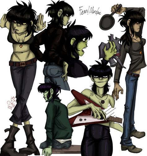 Murdoc Saturnz Barz, Murdoc X 2d Fanart, Jamie Hewlett Art Gorillaz, Gorillaz Group Photo, Gorillaz Murdoc Fanart, Gorillaz Genderbend, Murdoc And 2d, 2d Fanart, Gorillaz Fanart