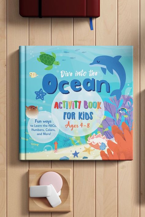 Dive Into The Ocean - Activity Book For Kids Ages 4-8: 71 Enjoyable Ocean-Themed Games and Lessons to Teach Your Child the ABCs and Numbers
Big activity book for kids ages 4-8. Mazes, Puzzles, Marine Life Learning, Sea Creatures Coloring, Fishes Dot to Dot, Word Search, and More!
Kids won't pay attention if it's boring. The key to successful teaching your little ones is to MAKE IT FUN!
by Linh Trang Engawa on Amazon Kids Book Design, Kids Book Cover, Story Books For Kids, Ocean Activity, Cover Book Design, Coloring Book Cover, Amazon Coloring Books, Ocean Books, Activity Books For Toddlers