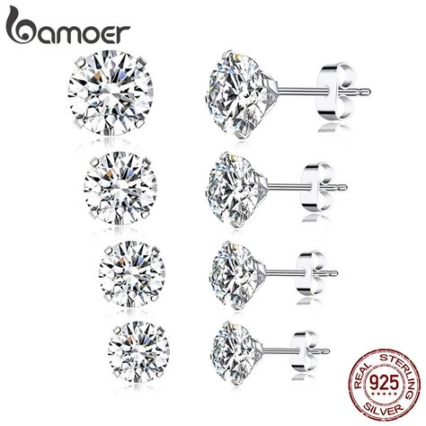 CZ Stud Earrings 925 Sterling Silver Platinum Plated Round Cubic Zirconia Hypoallergenic Earrings 4mm 5mm 6mm 7mm BSE166 https://bonoboutique.com/products/bamoer-cz-stud-earrings-925-sterling-silver-platinum-plated-round-cubic-zirconia-hypoallergenic-earrings-4mm-5mm-6mm-7mm-bse166 
BonoGifts #Hot Round Diamond Earrings, Turquoise Drop Earrings, Heart Drop Earrings, Cz Stud Earrings, Cz Earrings, Hypoallergenic Earrings, Fine Earrings, Gold Drop Earrings, Online Earrings