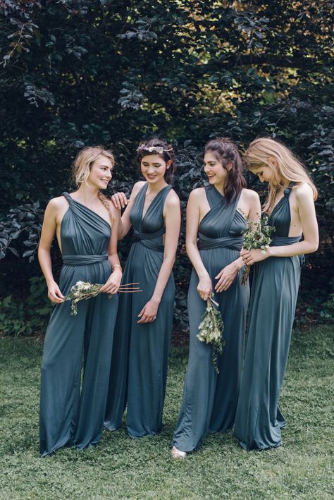 Beautiful #weddings Jumpsuit Bridesmaid Dresses, Jumpsuit Bridesmaid, Bridesmaid Jumpsuit, Bridesmaids Jumpsuits, Winter Wedding Venues, Navy Blue Bridesmaids, Grey Bridesmaids, Cheap Bridesmaid, Elegant Prom Dresses