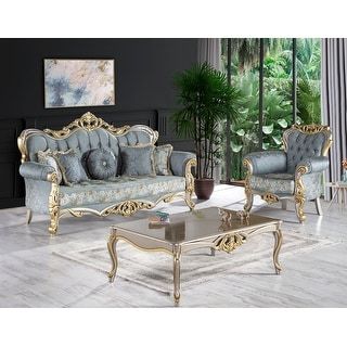 Mestra Traditional Brown Faux Leather 2-Piece Sofa Set by Furniture of America - On Sale - Bed Bath & Beyond - 32580712 Kursi Outdoor, Turkish Furniture, Blue Couch, 3 Piece Living Room Set, 3 Piece Sofa, Set Sofa, Traditional Sofa, Flower Blue, Living Room Sets Furniture