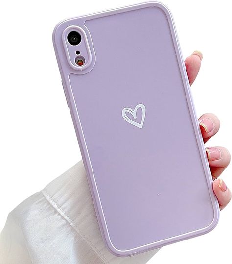 Amazon.com: HJWKJUS Compatible with iPhone XR Case for Women Girls, Cute Love Heart Pattern Soft Slim TPU Protective Bumper Phone Case for iPhone XR 6.1＂ - Purple : Cell Phones & Accessories Iphone Xr Phone Cases Aesthetic, Iphone Xr Phone Cases, Iphone Xr Cover, Purple Phone Case, Cute Love Heart, Purple Marble, Marble Iphone, Xr Case, Pattern Case