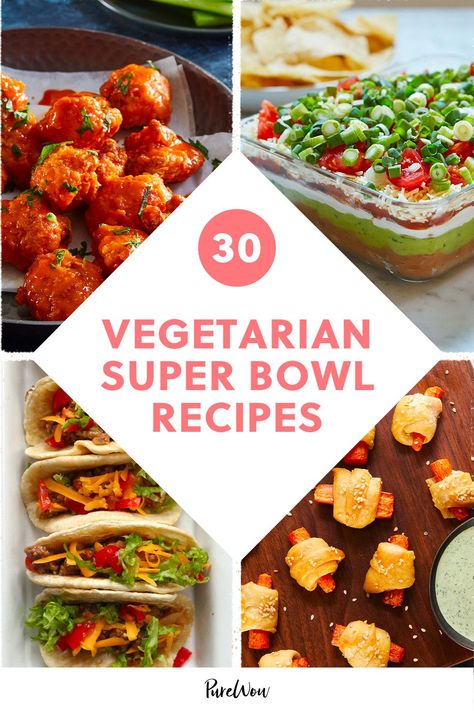 #superbowl party food Meatless Super Bowl Food, Vegetarian Superbowl Recipes, Vegetarian Super Bowl Recipes, Vegetarian Super Bowl Food, Vegetarian Super Bowl, Vegan Super Bowl, Food Substitutes, Vegetarian Dip, Food Substitutions Healthy