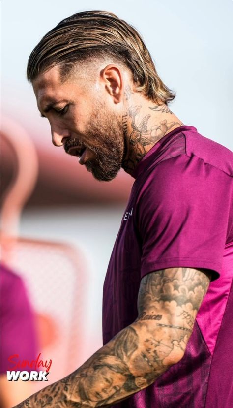 Slick Back Mullet Men, Slick Back Mullet, Hairstyles Down Hair, Italian Hairstyles Men, Hair Styles For Black Kids, Down Hair Color, Sergio Ramos Hairstyle, Ramos Haircut, Mens Slicked Back Hairstyles