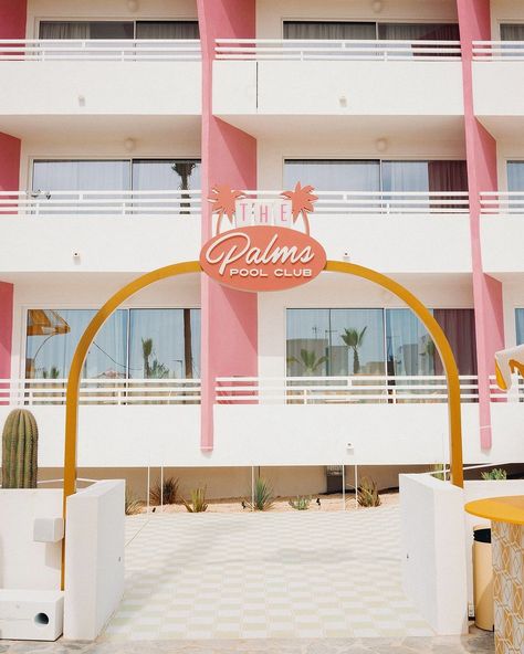 Ibiza's Most Instagrammable Hotel: Los Felices Ibiza 🩷💛🩷💛 Palm Springs California Aesthetic, Pool Club, California Aesthetic, Beach Boutique, Palm Springs California, Palm Springs Wedding, Hotel Project, Beach Club, Palm Springs