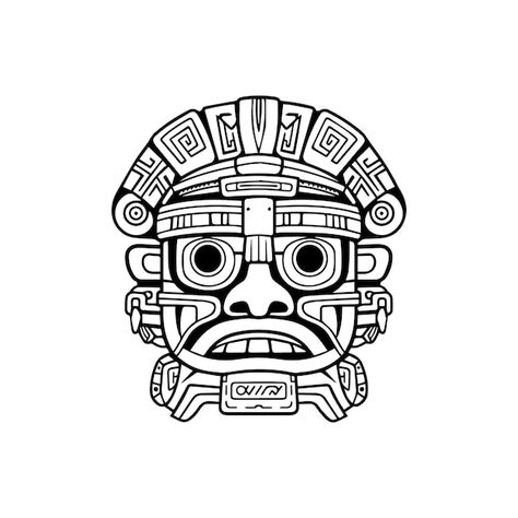 Vector viaja a la antigüedad con nuestra... | Premium Vector #Freepik #vector #kukulkan #azteca #tlaloc #maya Mesoamerican Tattoo, Mayan Masks, Aztec City, Aztec Symbols, Mayan Symbols, Mayan Art, Cityscape Photos, Logo Banners, Heart With Arrow