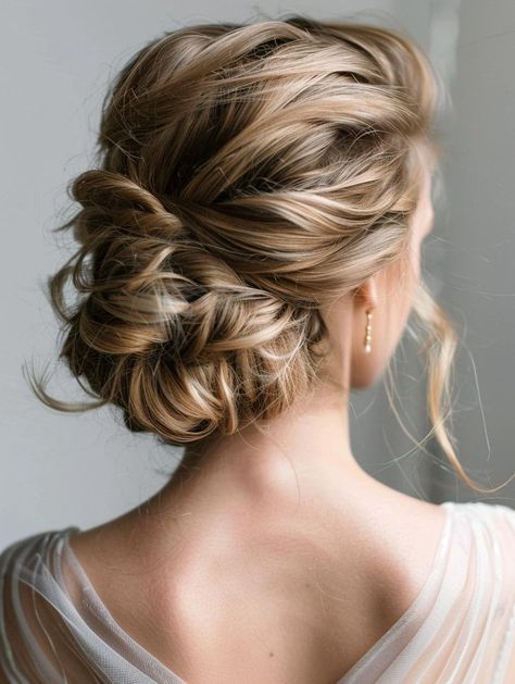 Elegant Updos for Shoulder-Length Hair: Top Trends for 2024 Shoulder Hair Updo For Wedding, Midi Updo Hairstyles, Wedding Updo Thick Hair, Updos For Medium Length Hair Prom, Winter Bridesmaid Hair, Shoulder Length Hair Wedding Styles, Lob Updo Hairstyles, Mid Length Hairstyles Updo, Updo For Shoulder Length Hair