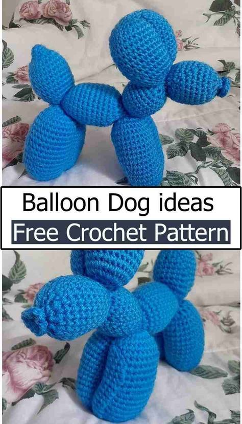 Crochet Balloon Dog Free Crochet Dog Toy Patterns, Crochet Balloon Dog Free Pattern, Crochet Balloon Dog, Balloon Crochet, Crochet Balloon, Whimsical Crochet, Mermaid Tail Pattern, Baby Dress Diy, Crochet Organizer