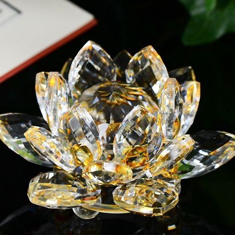 Lotus Crystal, Crystal Lotus, Crystal Names, Red Topaz, Feng Shui Decor, Home Wedding Decorations, Paper Ornaments, Flower Ornaments, Crystals In The Home