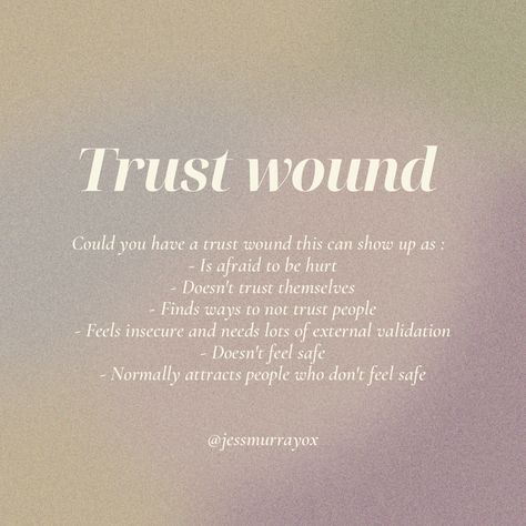 Trust wound healing trust issues trusting yourself Rebuild Trust Quotes, Trust Issues Healing, How To Start Trusting Again, Severe Trust Issues, Trust Wound Healing, Learning How To Trust, How To Build Trust With Yourself, Learn To Trust Yourself, How To Heal From Trust Issues