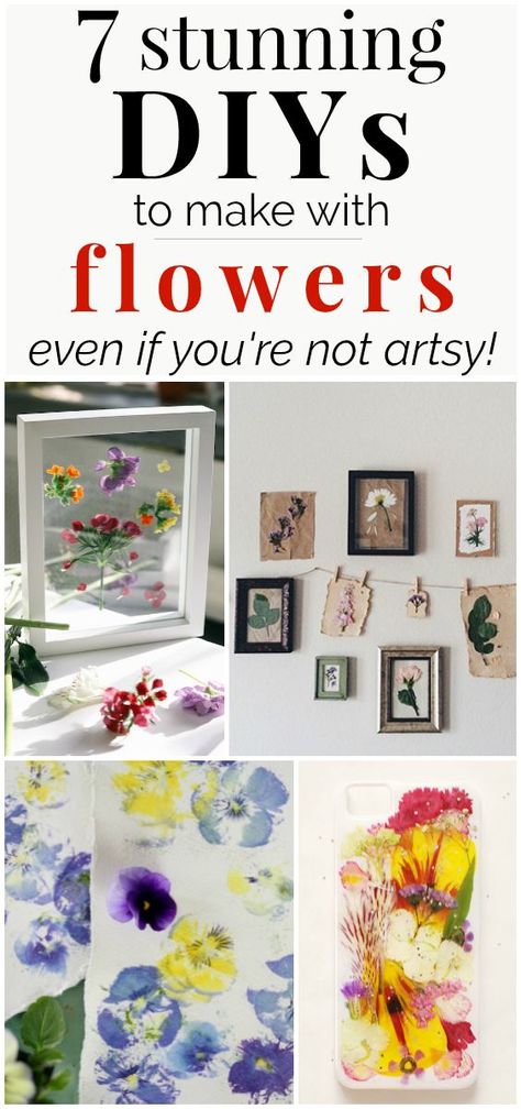 7 Beautiful Pressed Flower DIYs | These DIYs to make with real pressed flowers are super easy to make but will make a beautiful addition to your home decor! These are awesome ideas for repurposing your flowers rather than throwing them away! #repurpose #DIY #DIYhomedecor #homedecor Pressed Flower Decor, Repurpose Diy, Pressed Flower Crafts, Decor Flowers, Flowers Beautiful, Pressed Flower Art, Ikea Diy, Flower Decor, Old Furniture