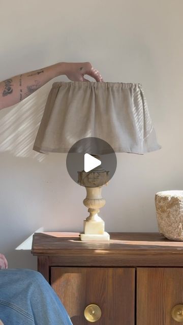 Lone Fox by Drew Michael Scott on Instagram: "Just love this DIY! Curtain lamp shade anyone? I want to make a few more of these in patterned fabrics 🤩 Would you give this project a go? #diy #interiordesign #diydecor #lonefoxhome" Revamp Lampshade Diy, Lampshade Diy, Lone Fox, Diy Curtain, Patterned Fabrics, Shabby Chic Lamp Shades, Fox Home, Sewing Elastic, Diy Lamp Shade