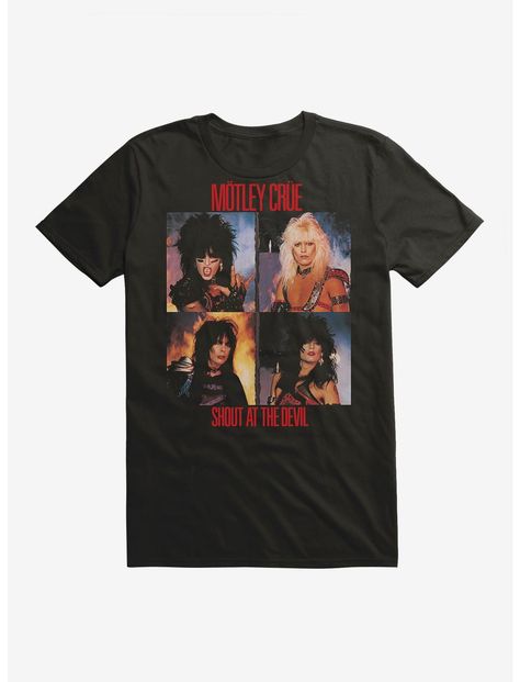 Motley Crue Shout At The Devil Squares T-Shirt | Hot Topic Motley Crue Tshirt, Motley Crue Shirt, Shout At The Devil, Graphic Tees For Men, Makeup Clothes, Music Tees, Motley Crue, Tees For Men, Plus Size Fits