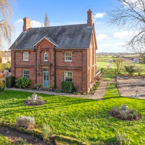 This detached red brick period home makes us crave country life Victorian Farmhouse Exterior Uk, Victorian Home Plans Farmhouse, 1800s Brick House, Old Brick Farmhouse Exterior, Brick Victorian Exterior, Victorian Style Farmhouse, Victorian Homes Uk, 1900s House Exterior, Victorian Brick House