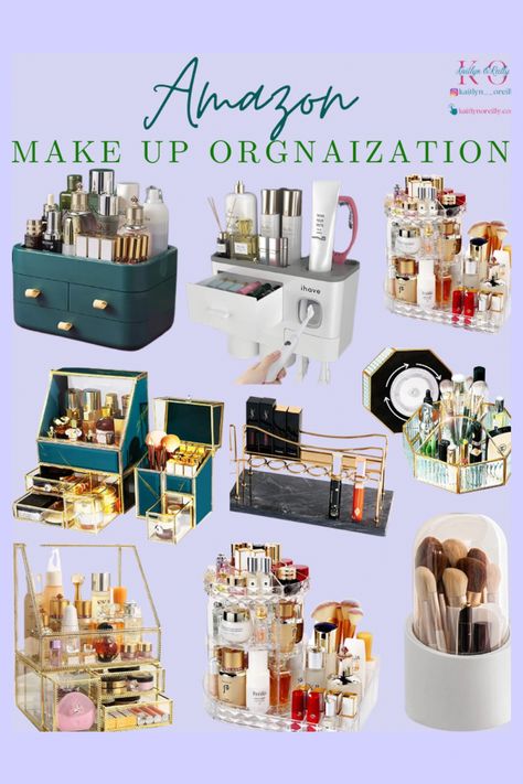 Makeup Organization Amazon, Amazon Finds For Vanity, Bathroom Organization Amazon, Amazon Bathroom Essentials, Skin Care Organizer On Amazon, Amazon Bathroom Decor, Amazon Home Decor, Bathroom Update, Amazon Home