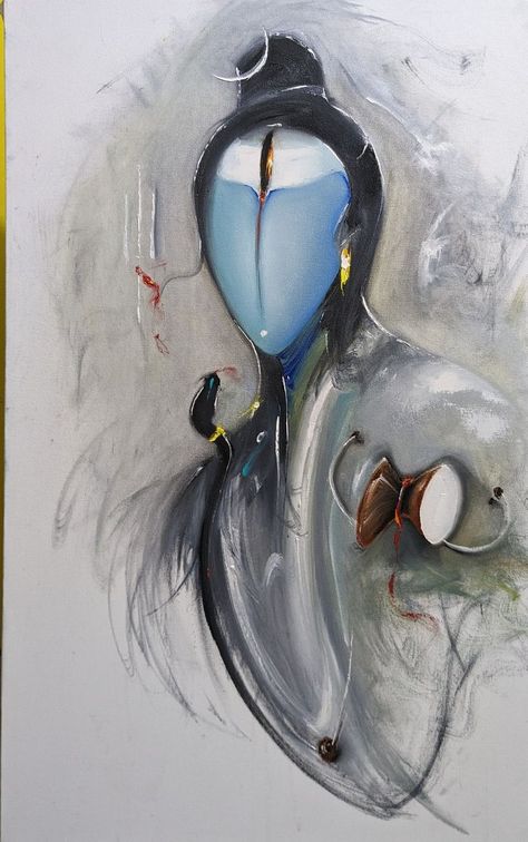 SHIV MAHADEV OIL ON CANVAS SIZE 4BY 3 FT APPROX RATE 35000/-INR CALL 9983838396 Shiv Mahadev, Abstract Pencil Drawings, Spiritual Paintings, Lord Wallpapers, Shiva Lord, Shiva Painting, Simple Canvas Paintings, Shiva Wallpaper, Spiritual Thoughts