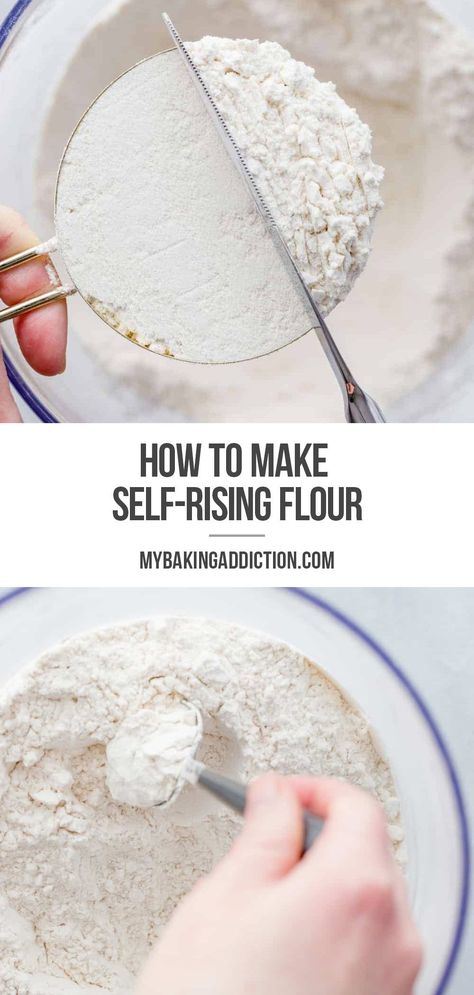 Make Self Rising Flour, All Purpose Flour Recipes, Bisquick Pancakes, Homemade Bisquick, Flour Substitute, Baking Substitutes, Baking Basics, Fluffy Pancakes, Self Rising Flour