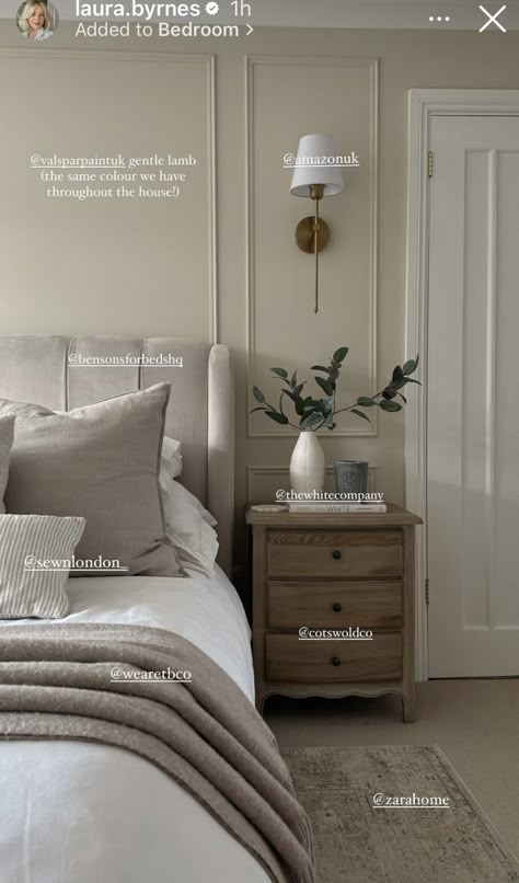 Panelling Above Bed, Natural Bedroom Panelling, Cosy Spare Bedroom, Bedroom Panelling Wall Lights, Green Bedroom Dark Furniture, Panelled Walls Bedroom Beige, Picture Frame Paneling Bedroom, Olive Bedroom Panelling, Bedroom Box Trim