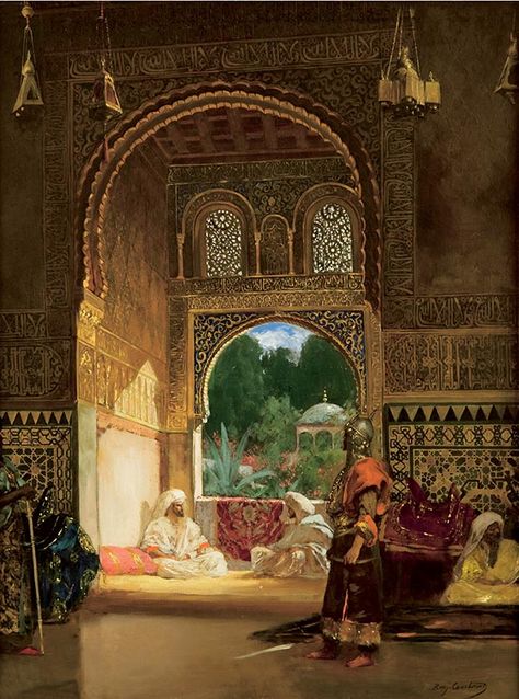 Cat. 134. TM / Jean-Joseph Benjamin-Constant, In the Sultan’s Palace, N.d., Oil on canvas, 66x50.2 cm, Signed l.r.: Benj. Constant, Salt Lake City, Utah Museum of Fine, Arts, University of Utah, Gift of Mary P. Sandberg in honour of Mr. and Mrs. Henry H. Robinson / Inv. UMFA 1973.081.001 Sultan Palace, Arabian Art, Al Andalus, Islamic Paintings, Eastern Art, Arabic Art, Paul Gauguin, Realistic Paintings, Arabian Nights