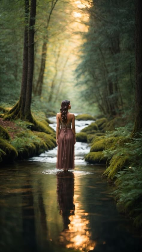 Whimsical Photoshoot, Fairytale Photoshoot, Senior Photoshoot Poses, Tattoo World, Forest Stream, Fairy Photoshoot, Outdoor Portrait Photography, Lake Photoshoot, Water Shoot