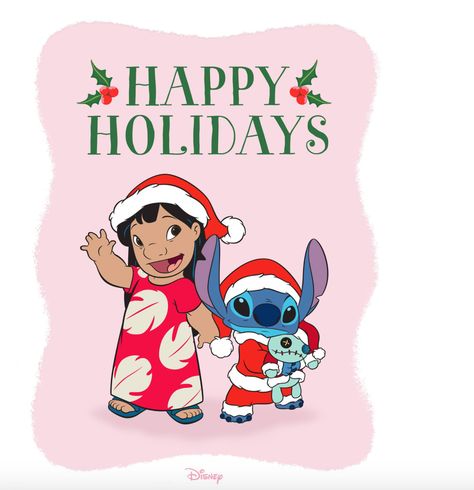 Lilo and Stitch wishes you a Merry Christmas in a Happy Holidays Lilo Christmas, Lilo And Stitch 2002, Christmas Facebook Cover, Stitch Wallpaper, Stitch Backpack, Christmas Displays, Cute Wallpapers For Ipad, Lilo Y Stitch, Disney Iphone