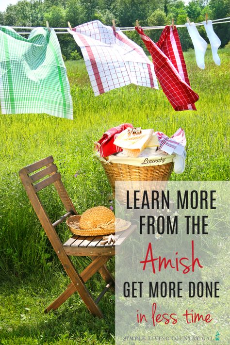 Take a cue from our Amish friends. Learn how to get more done in a fraction of the time just by being focused and present. An Amish lifestyle can do more than inspire, it can motivate and allow us to get more done quickly so we can do what we love. #productivity #amishliving #simpleliving Amish Lifestyle Ideas, Amish Cleaning Hacks, Amish Hacks, Amish Lifestyle, Amish Living, Homemaking Skills, Happy Homemaking, Amish Culture, Amish Life