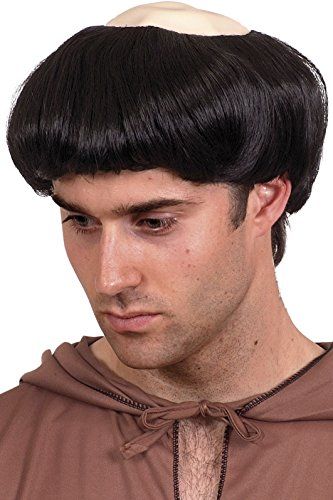 Smiffys Men's Monks Wig, Black, Short and Black, One Size, 42211 Best Halloween Costumes & Dresses USA Monk Haircut, Monk Costume, Fancy Dress Wigs, Edgars Haircut, Bald Patches, Men's Wigs, Saints And Sinners, Mens Wigs, Halloween Wigs