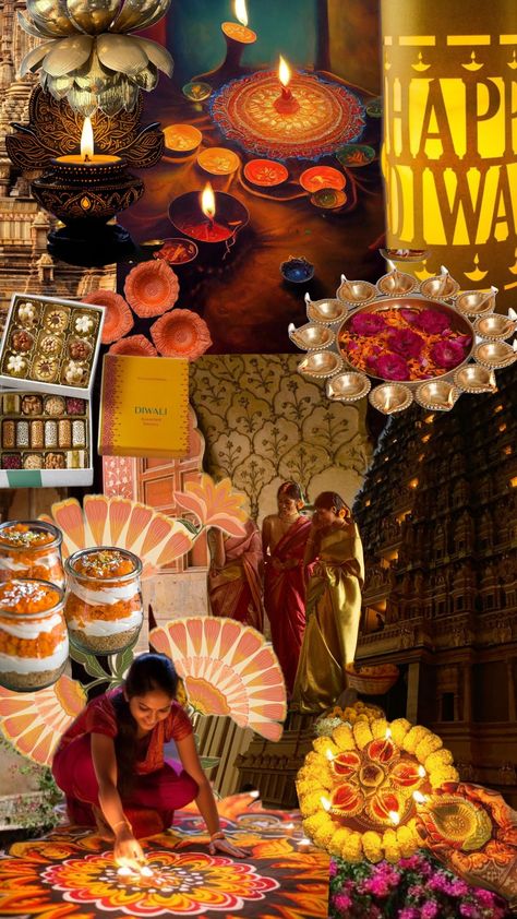 Diwali Collage, Collage Illustration, Indian Home Decor, Indian Art, Indian Dresses, Photo Collage, Diwali, Indian Fashion, Home Accents