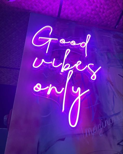 Good Vibes Only 💜 Good Vibes Only Aesthetic, Purple Vision Board, Coffee Company Logo, Miami Pool Party, Good Vibes Sign, Good Vibes Only Neon Sign, Purple Neon Sign, Good Vibes Aesthetic, Lady Gaga Chromatica