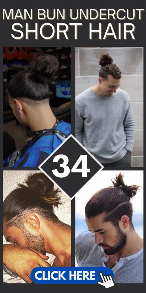 Elevate your style with 34 trendy man bun undercut looks! Discover versatile and edgy styles to rock this classic yet modern hairstyle. #ManBunUndercut #MensHairstyles #StyleInspiration Undercut Ponytail Male, Man Bun Hairstyles Undercut, Long Hair Undercut Men, Men’s Undercut, Man Bun With Fade, Undercut Short Hair, Mens Long Hair Undercut, Taper Fade Long Hair, Man Bun Haircut