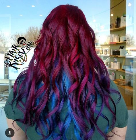 Brown Ombre Hair Color, Ombre Hair Color Ideas, Red Ombre Hair, Blue Ombre Hair, Hair Color Unique, Vibrant Hair, Pulp Riot, Ombre Hair Color, Hair Color And Cut