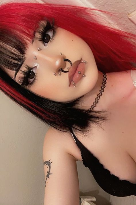 #egirl #egirlaesthetic #grunge #grungegirl #goth #gothgirl #alt #alternative #alternativegirl #altgirl #grungegirls #grungeaesthetic #grungegoth #egirlmakeup #egirlicon #grungefashion #emo #emogirl #makeup #softgoth #grungeicon #emo #egirlpics #grungegirl #y2k #y2kaesthetic #girl #cybercore #webcore #explorepage #icons #aesthetic #septum #piercing #septumpiercing Stretched Septum, Witch In The Woods, Y2k Hairstyles, Soft Makeup Looks, Dye Colors, Soft Makeup, Hair Dye Colors, Septum Piercing