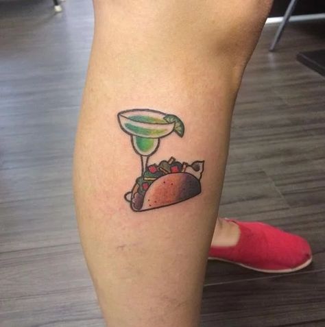 taco tattoo | margarita tattoo | tattoo ideas | tattoo inspo | tacos | tattoo Margarita Glass Tattoo, Taco Tattoo, Taco Tattoos, Wine Tattoo, Glass Tattoo, Matching Best Friend Tattoos, Food Tattoos, Bestie Tattoo, Small Girl Tattoos