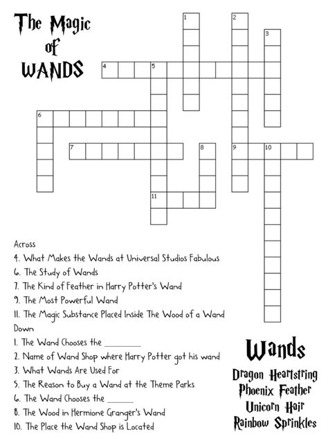 Wand Wordsearch Word Cross Puzzle, Cross Word, Harry Potter Words, Harry Potter Activities, Printable Crossword Puzzles, Harry Potter Puzzle, Citate Harry Potter, Harry Potter Printables, Crossword Puzzles